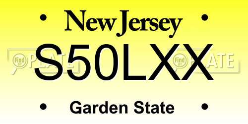 S50LXX New Jersey License Plate