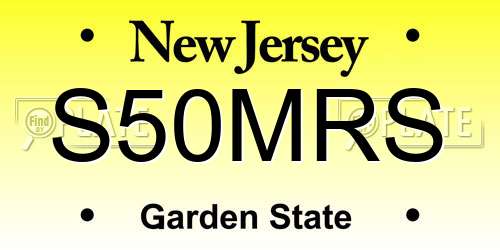 S50MRS New Jersey License Plate