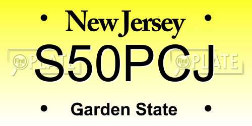 S50PCJ New Jersey License Plate