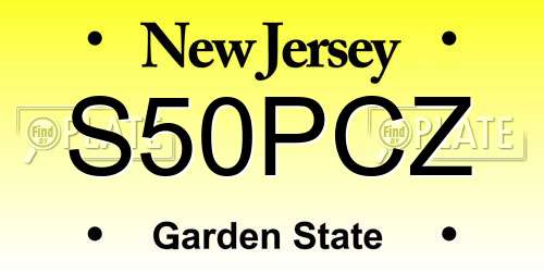 S50PCZ New Jersey License Plate