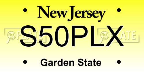 S50PLX New Jersey License Plate
