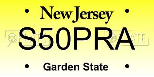 S50PRA New Jersey License Plate