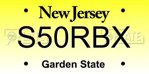 S50RBX New Jersey License Plate