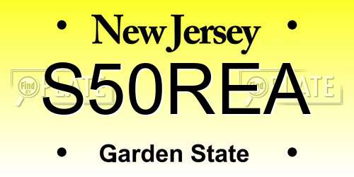 S50REA New Jersey License Plate