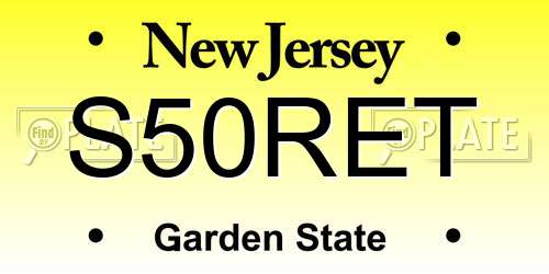 S50RET New Jersey License Plate