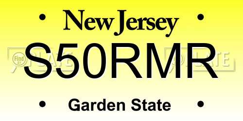 S50RMR New Jersey License Plate