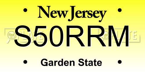 S50RRM New Jersey License Plate