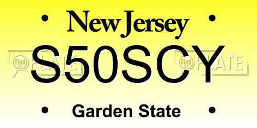 S50SCY New Jersey License Plate