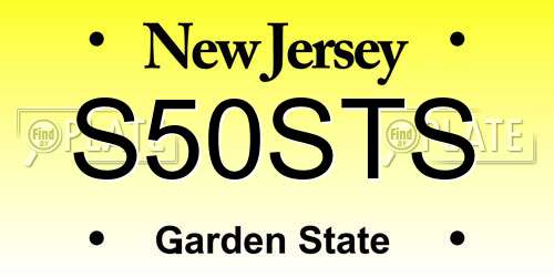 S50STS New Jersey License Plate