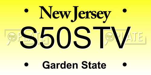 S50STV New Jersey License Plate