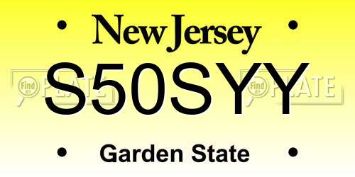 S50SYY New Jersey License Plate