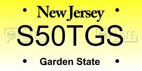 S50TGS New Jersey License Plate