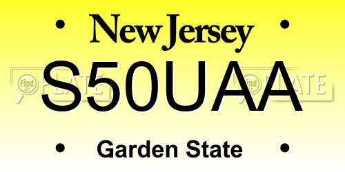 S50UAA New Jersey License Plate