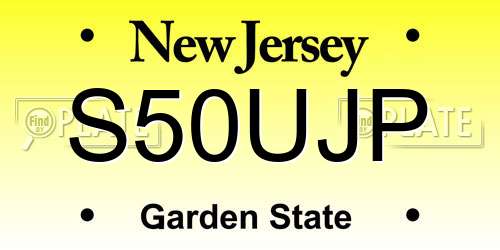 S50UJP New Jersey License Plate
