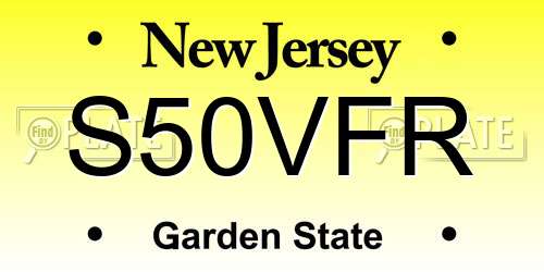 S50VFR New Jersey License Plate