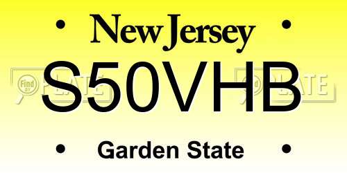 S50VHB New Jersey License Plate