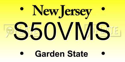 S50VMS New Jersey License Plate