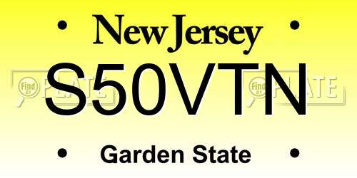 S50VTN New Jersey License Plate