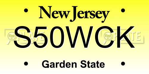 S50WCK New Jersey License Plate