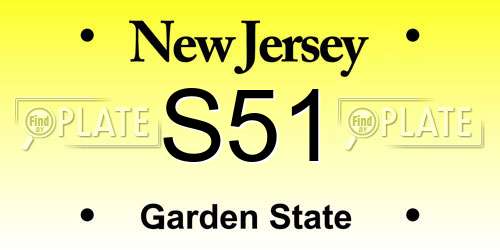 S51 New Jersey License Plate