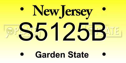S5125B New Jersey License Plate