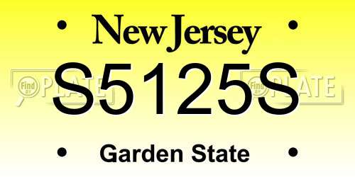 S5125S New Jersey License Plate