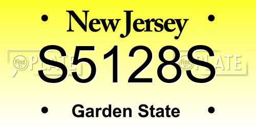 S5128S New Jersey License Plate