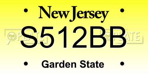 S512BB New Jersey License Plate