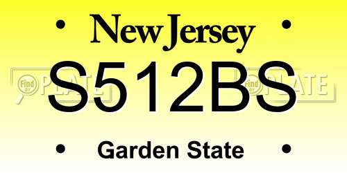 S512BS New Jersey License Plate