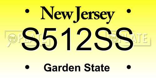 S512SS New Jersey License Plate