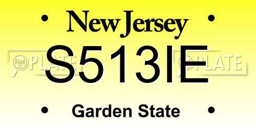 S513IE New Jersey License Plate