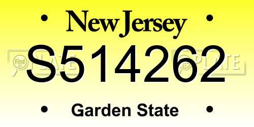 S514262 New Jersey License Plate