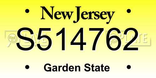 S514762 New Jersey License Plate