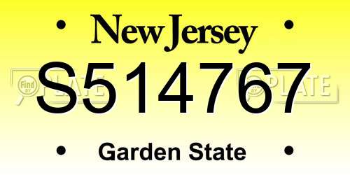 S514767 New Jersey License Plate