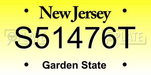 S51476T New Jersey License Plate