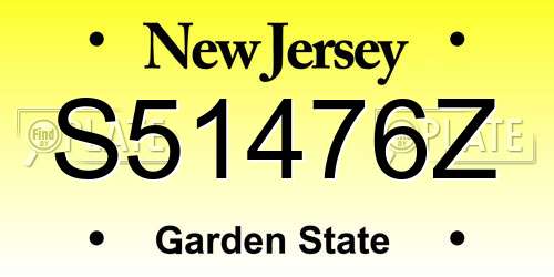 S51476Z New Jersey License Plate