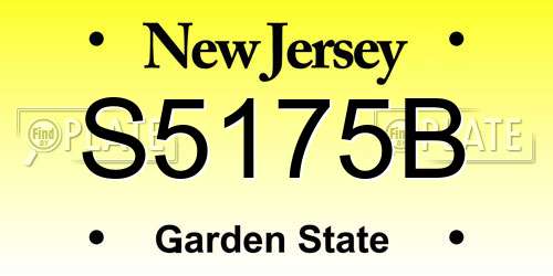 S5175B New Jersey License Plate