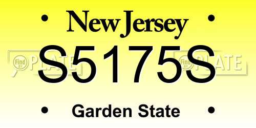 S5175S New Jersey License Plate