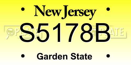 S5178B New Jersey License Plate