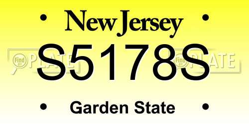 S5178S New Jersey License Plate
