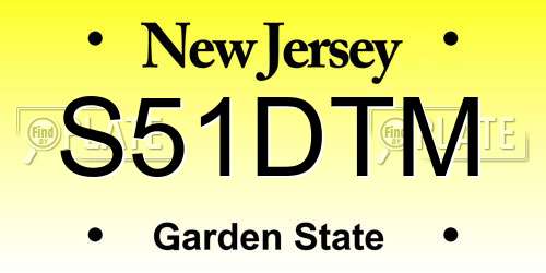 S51DTM New Jersey License Plate