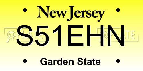 S51EHN New Jersey License Plate