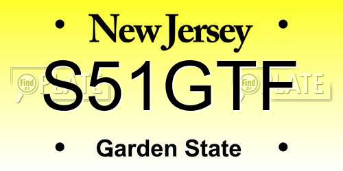 S51GTF New Jersey License Plate