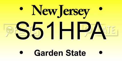S51HPA New Jersey License Plate