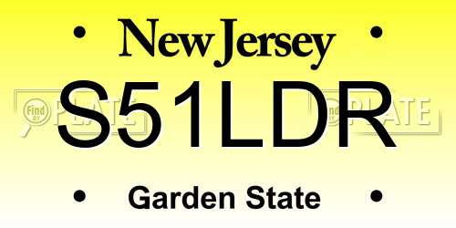 S51LDR New Jersey License Plate