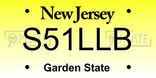 S51LLB New Jersey License Plate