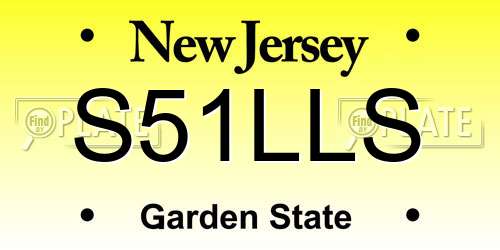 S51LLS New Jersey License Plate