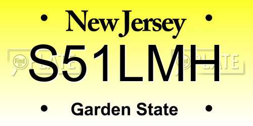 S51LMH New Jersey License Plate