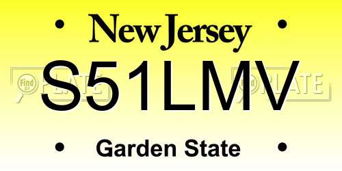 S51LMV New Jersey License Plate