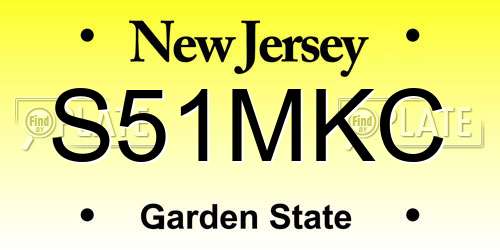 S51MKC New Jersey License Plate